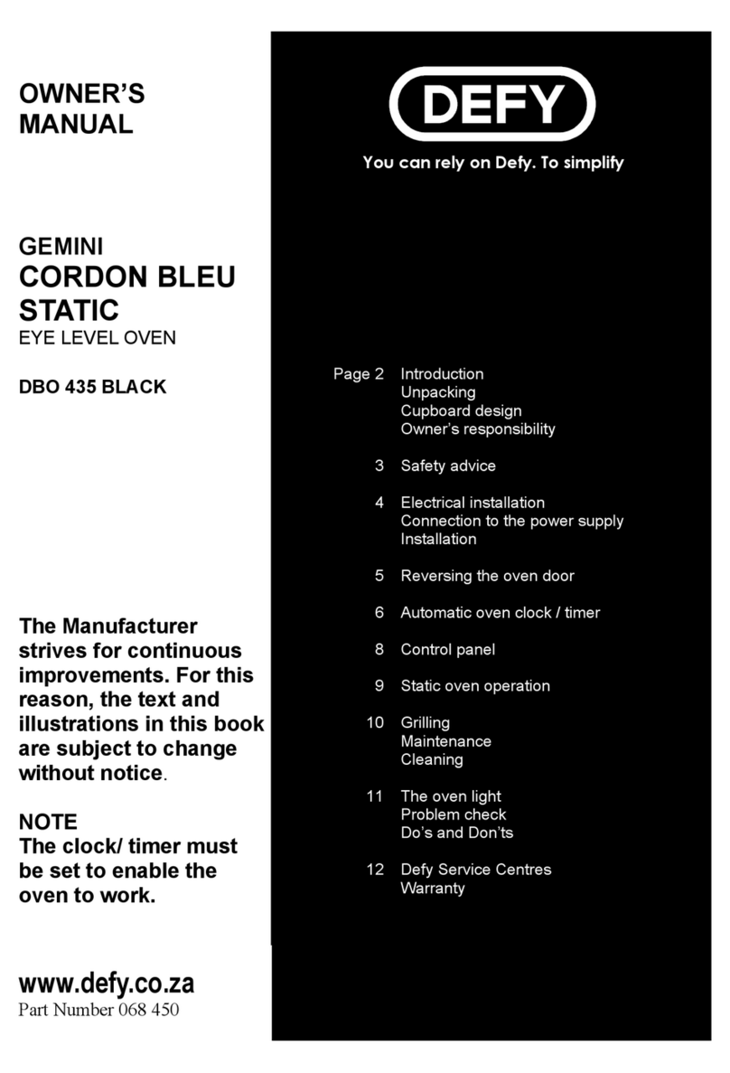 Defy DBO 435 Black User manual Defy DBO 435 Black User manual