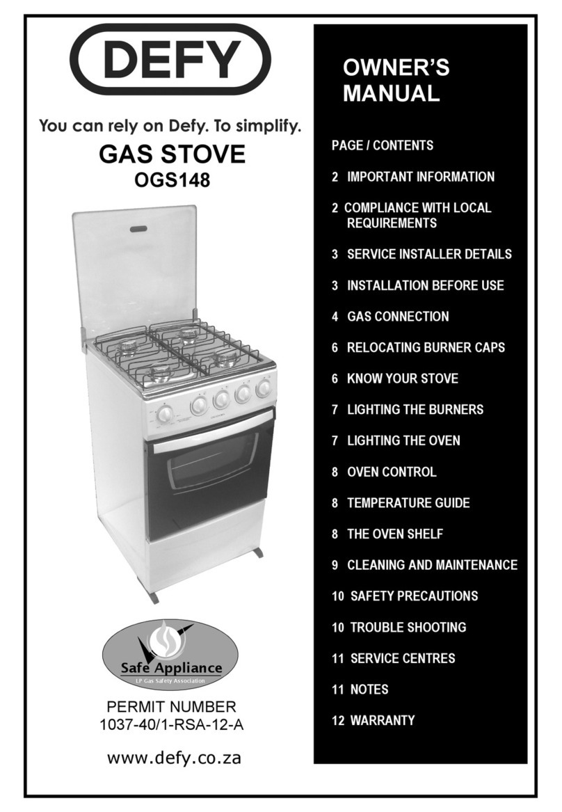 Defy OGS148 User manual