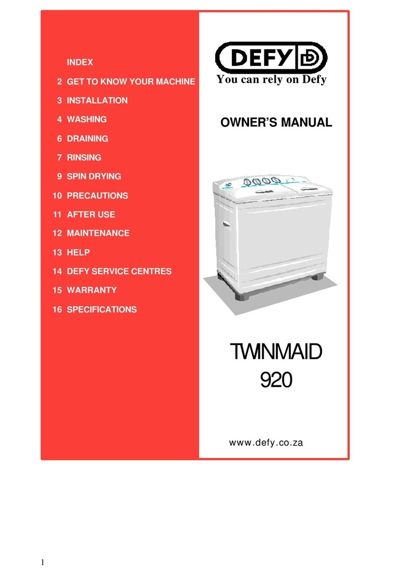 Defy TWINMAID 920 User manual Defy TWINMAID 920 User manual