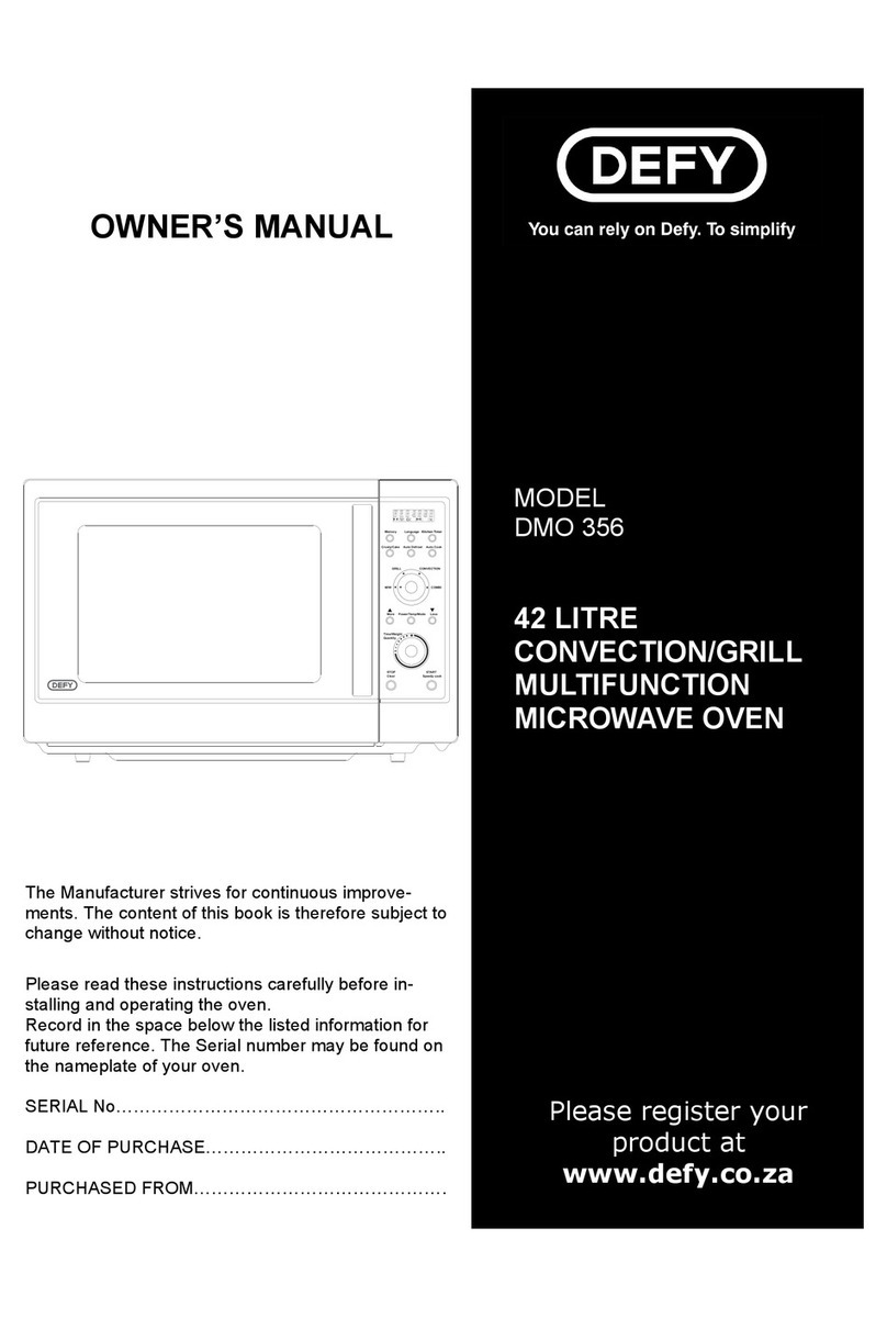 Defy DMO 356 owner's manual