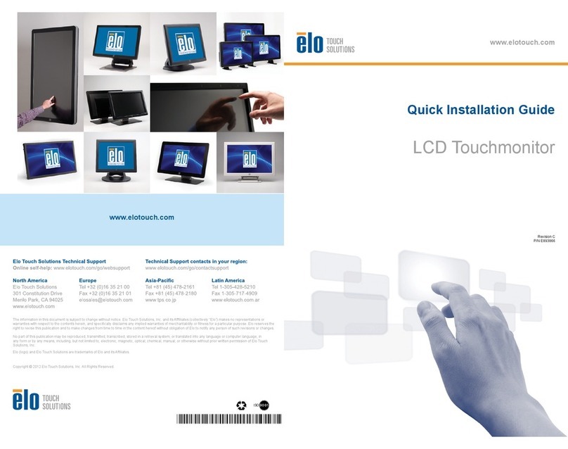 Elo TouchSystems E893866 User manual