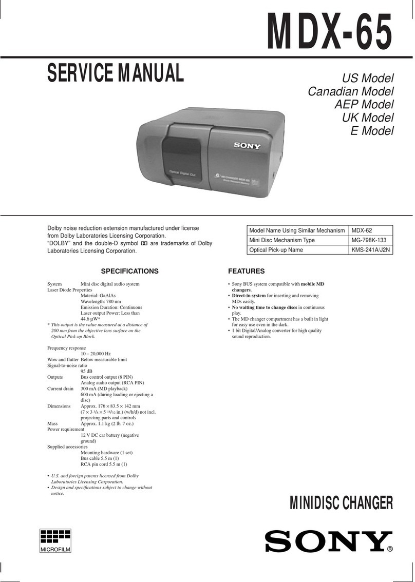 Sony MDX-65 User manual