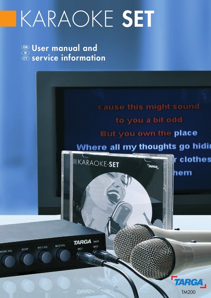 Targa TM200 Karaoke-Set User manual and service information
