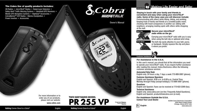 Cobra PR 255 VP owner's manual
