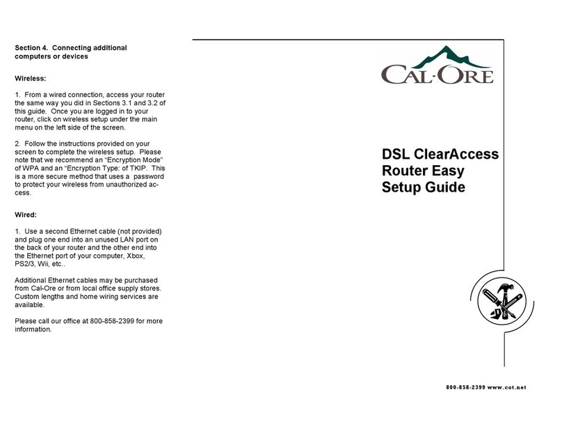 Cal-Ore DSL ClearAccess Router Setup guide