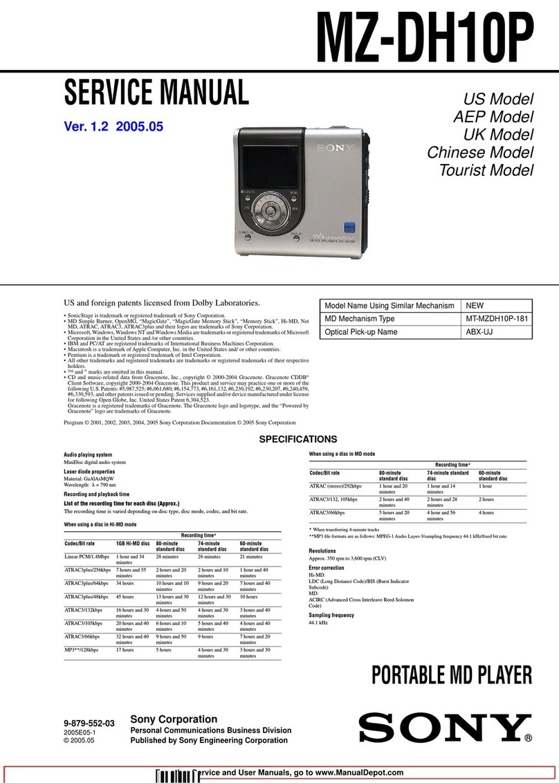 Sony MZ-DH10P Hi-MD Music Transfer Version 1 for Mac (User... User manual Sony MZ-DH10P Hi-MD Music Transfer Version 1 for Mac (User... User manual