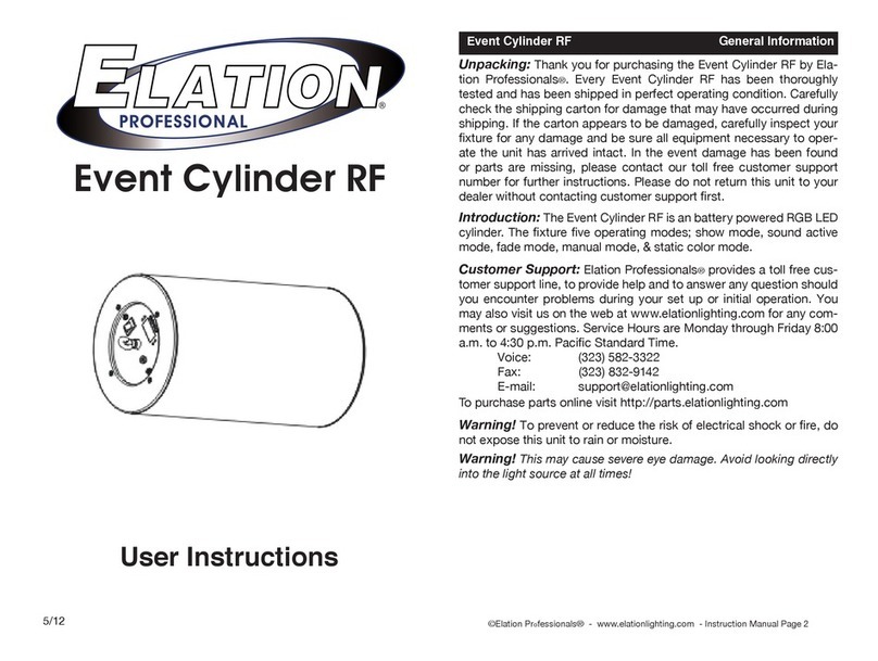 Elation Event Cylinder RF User instructions