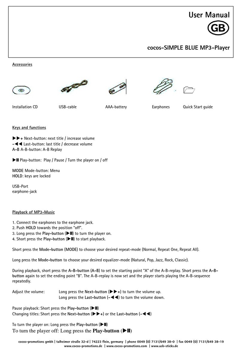 Cocos-Promotions SIMPLE BLUE MP3-Player user manual