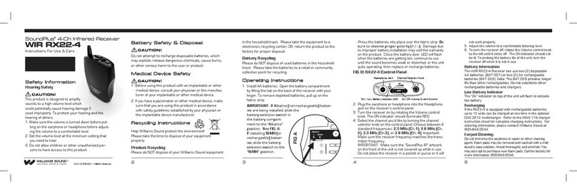 Williams Sound SoundPlus WIR RX22-4 Instructions for use & care