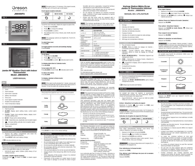 Oregon Scientific JM898WFA user manual