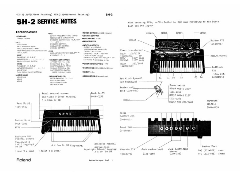 Roland SH-2 Operating and maintenance manual