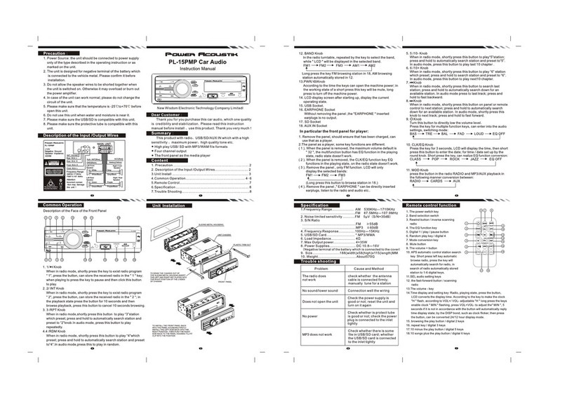 PowerAcoustik PL-15PMP instruction manual