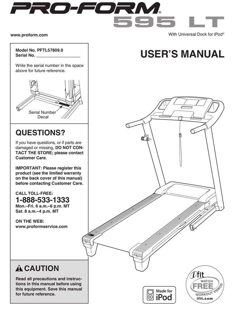Pro-Form 595 lt User manual Pro-Form 595 lt User manual
