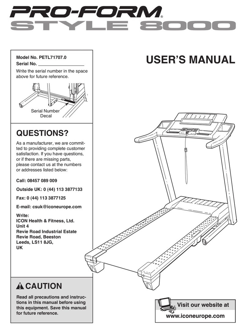 Pro-Form STYLE 8000 User manual