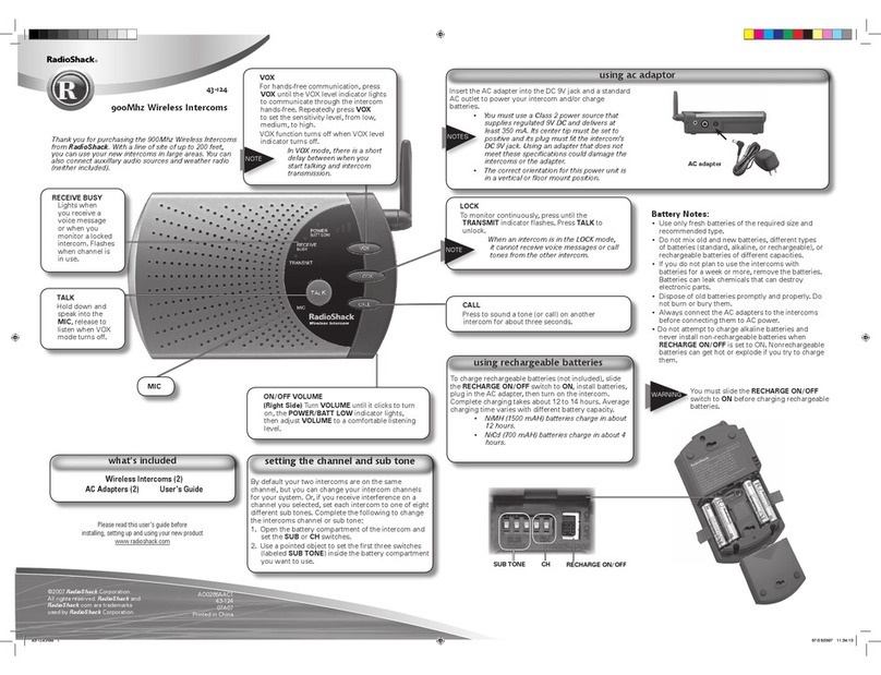 Radio Shack 43-124 User manual