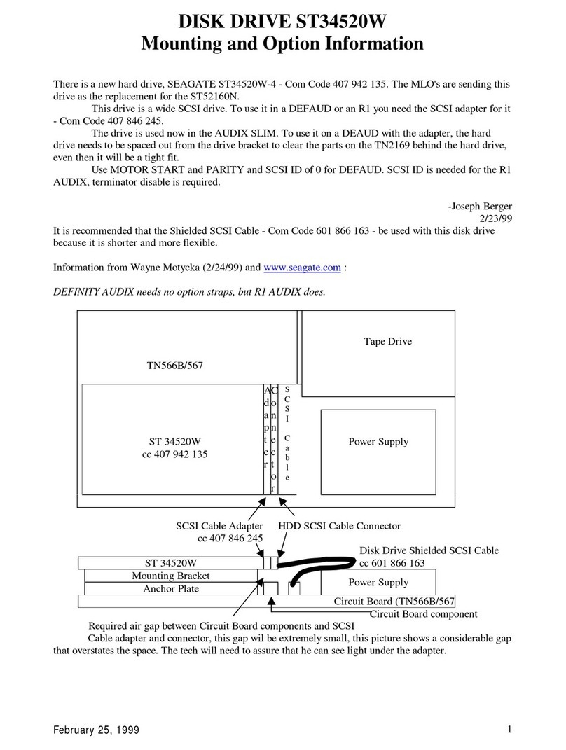 Seagate Medalist Pro ST34520W User manual