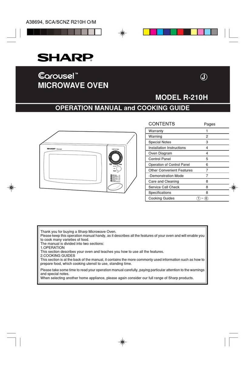 Sharp Carousel R-210H User manual Sharp Carousel R-210H User manual