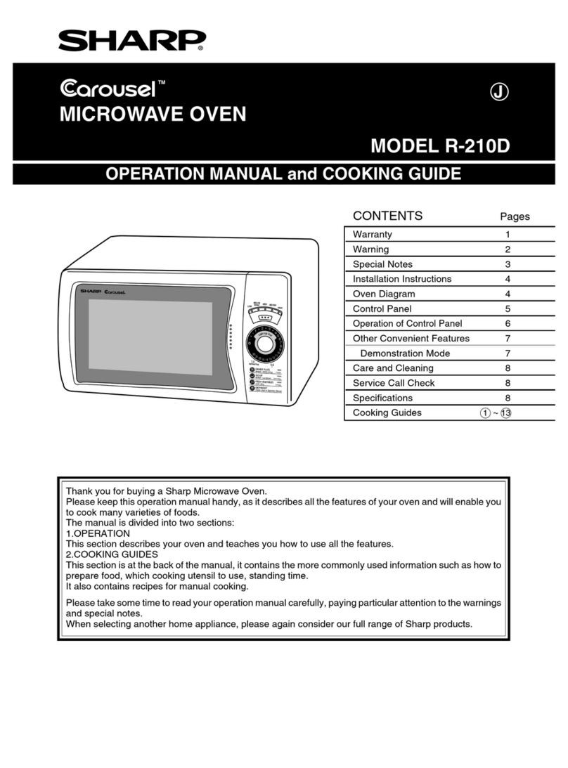 Sharp Carousel R-210D User manual Sharp Carousel R-210D User manual