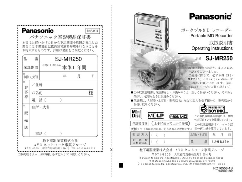 Panasonic SJ-MR250 operating instructions