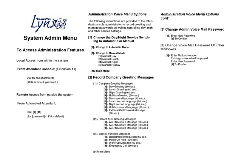 TransTel Communications Lynx operating instructions