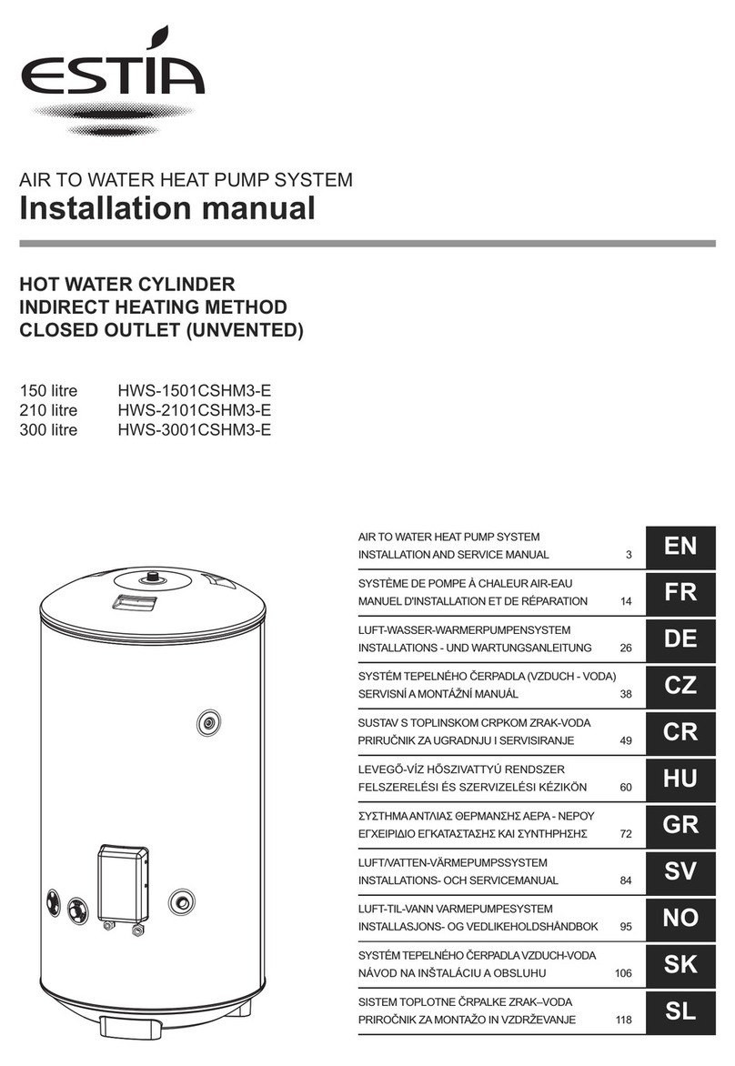 Estia HWS-1501CSHM3-E Installation and service manual