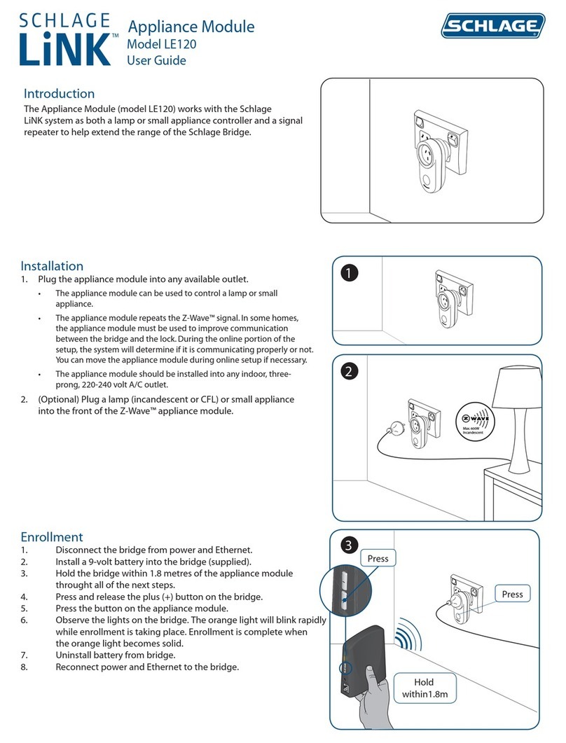 Schlage Link LE120 User manual