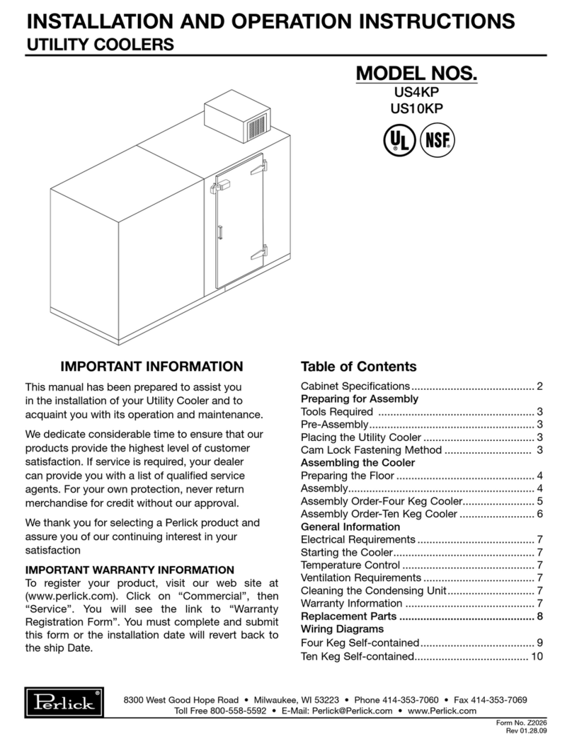 Perlick US4KP Installation and operation instructions