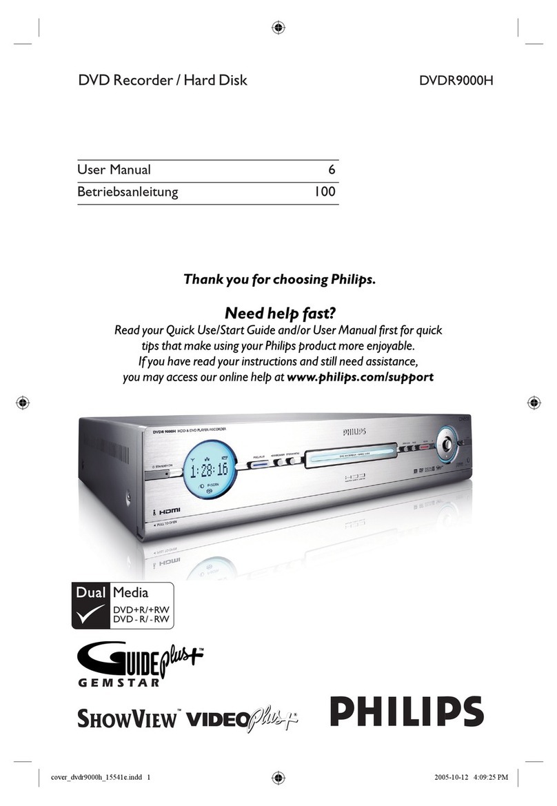 Philips Cineos DVDR9000H User manual