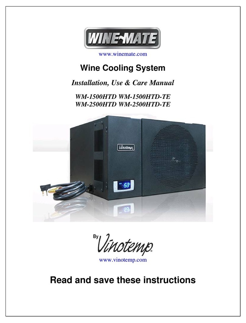 Vinotemp WINE-MATE WM-1500HTD Installation, use & care manual