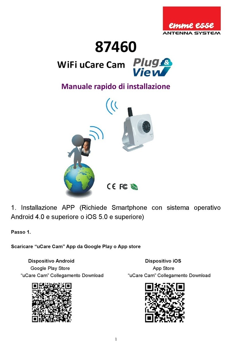 Emme Esse 87460 WiFi uCare Cam Quick install guide