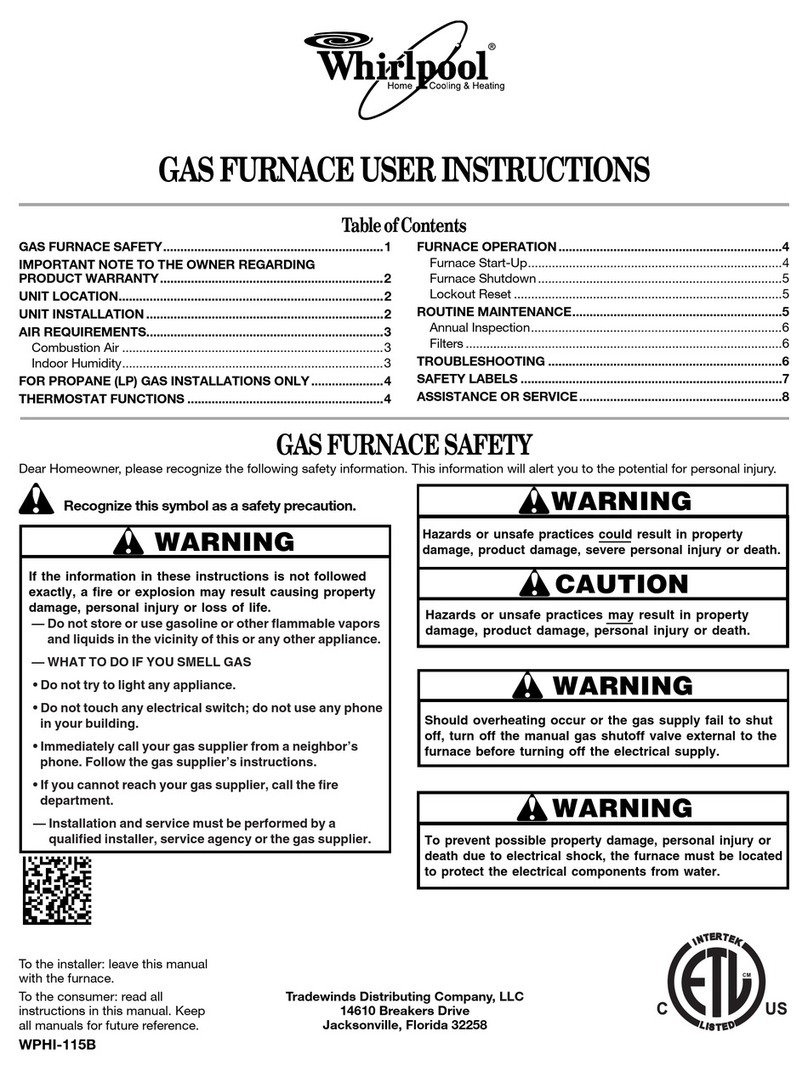 Whirlpool GAS FURNACE User instructions