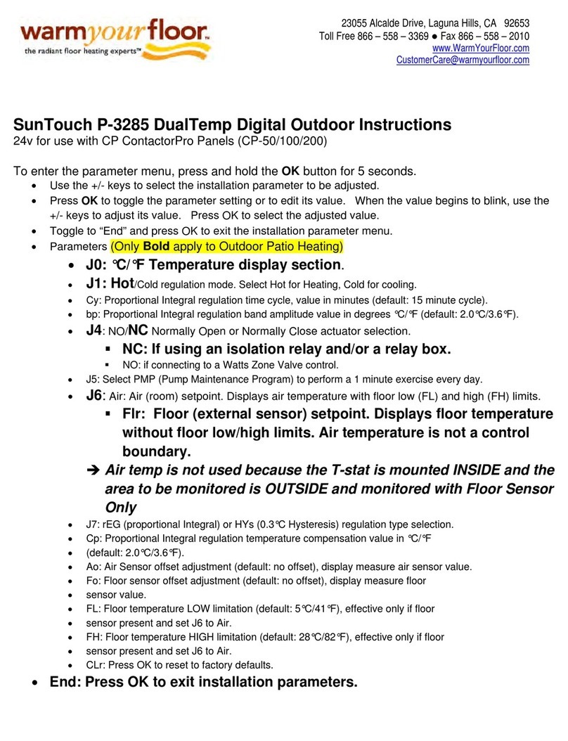 WarmYourFloor SunTouch P-3285 instructions