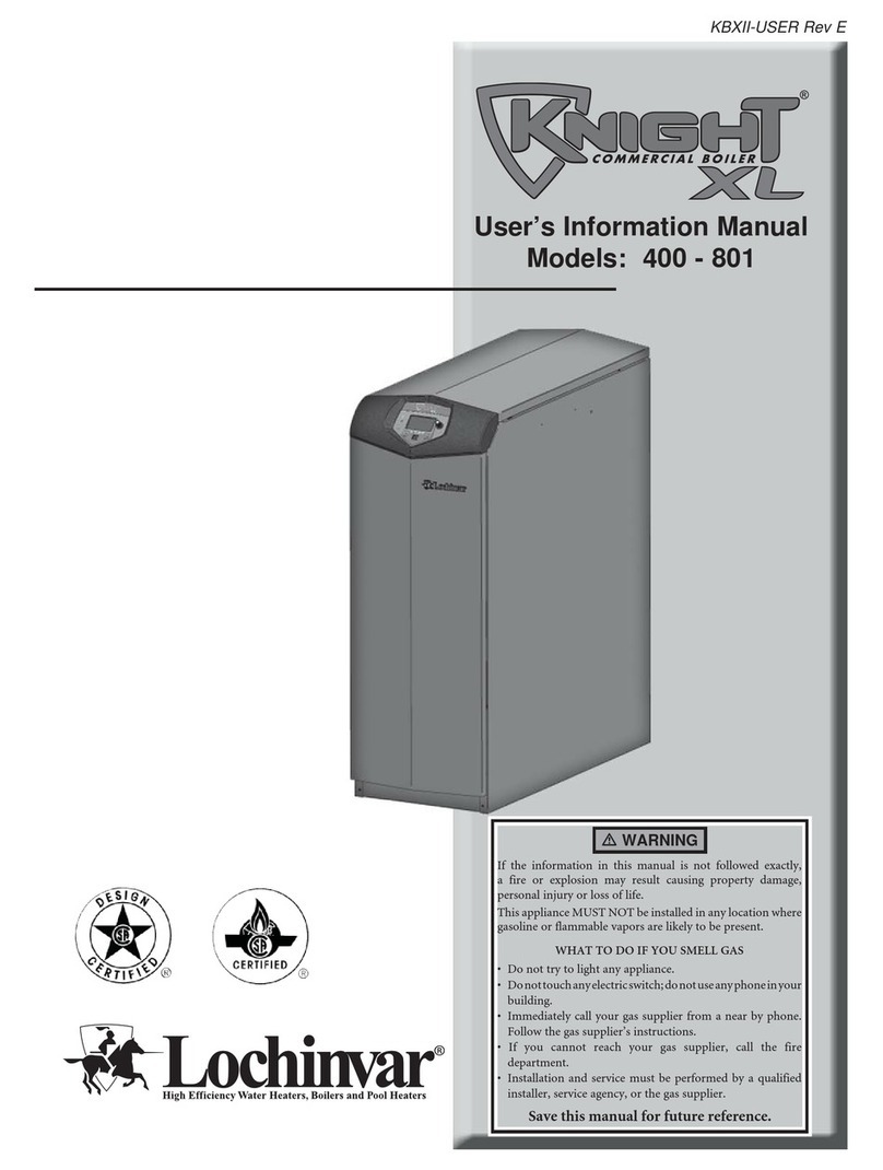 Lochinvar KNIGHT 400 - 801 User's information manual