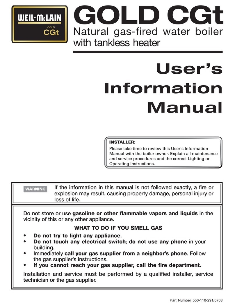Weil-McLain GOLD CGt SERIES User's information manual