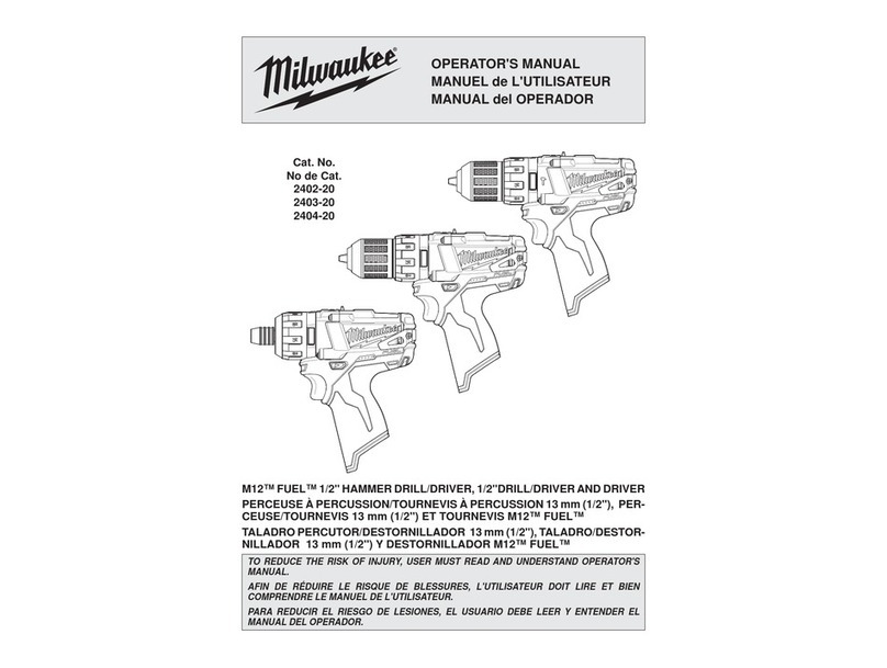 Milwaukee 2402-20 Operator's manual