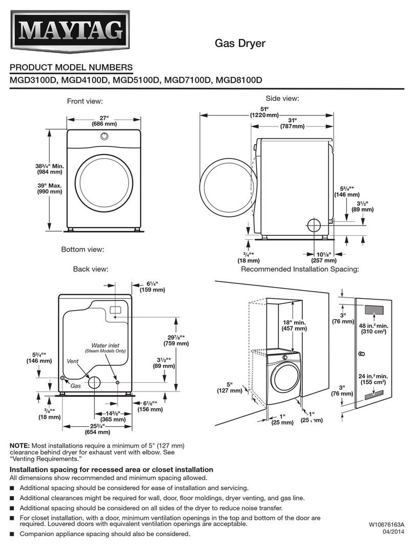 Maytag MGD7100D manual