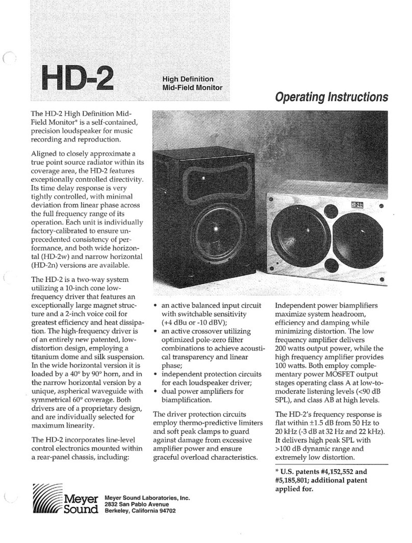 Meyer Sound HD-2 User manual