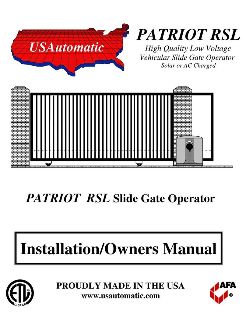 US Automatic PATRIOT RSL Installation & owner's manual US Automatic PATRIOT RSL Installation & owner's manual