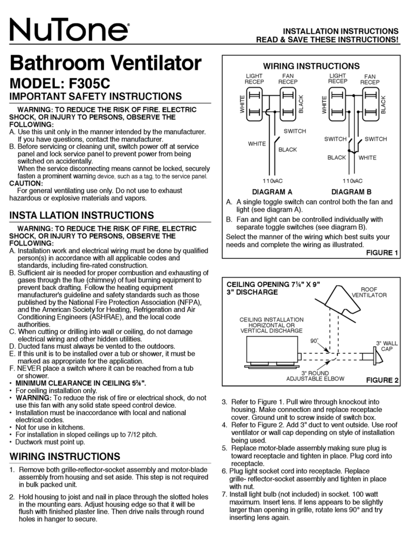 NuTone F305C User manual