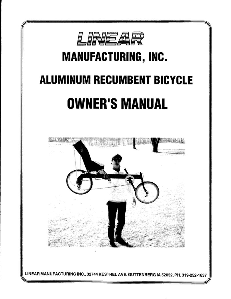 Linear Aluminum Recumbent Bicycle User manual