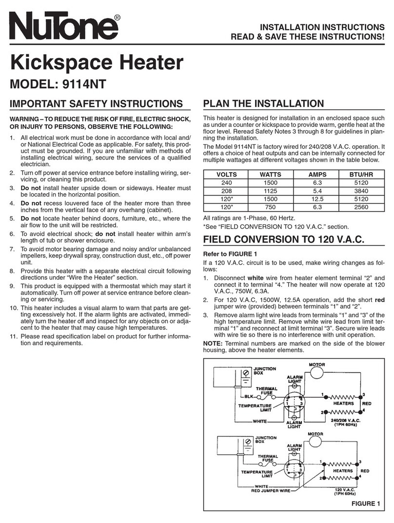 NuTone 9114NT installation instructions