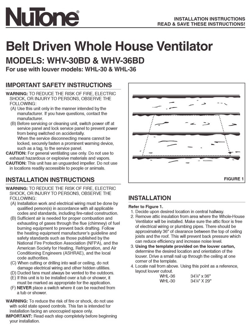NuTone WHV-30BD User manual