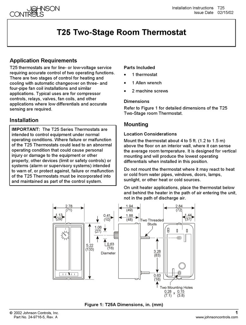 Johnson Controls T25 User manual Johnson Controls T25 User manual