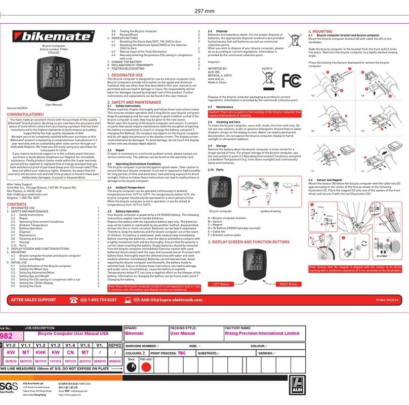 bikemate Bicycle Computer user manual
