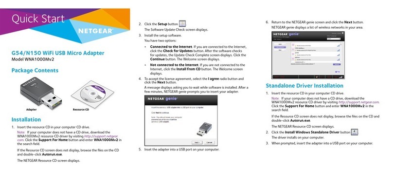 NETGEAR G54/N150 WNA1000Mv2 User manual