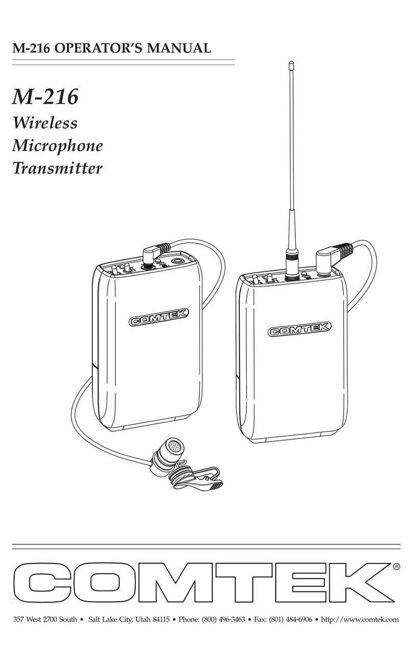 Comtek M-216 Operator's manual