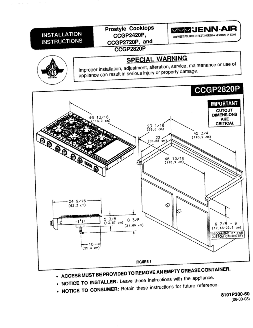 Jenn-Air CCGP2420P installation instructions