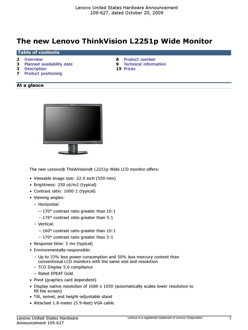 Lenovo ThinkVision L2251p User manual