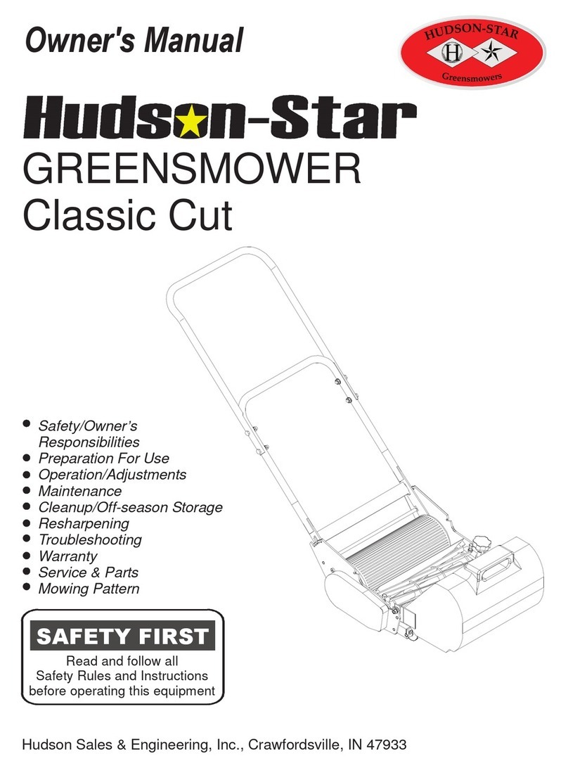 Hudson-Star Classic Cut GreensMower owner's manual