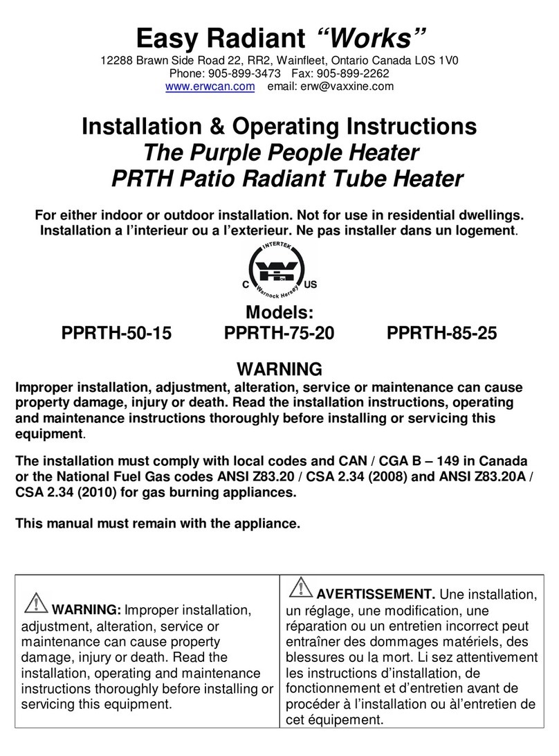 Easy Radiant Works PPRTH-50-15 Installation & operating instructions Easy Radiant Works PPRTH-50-15 Installation & operating instructions